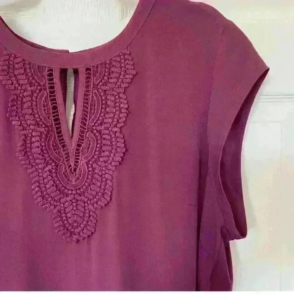 Daniel Rainn Purple Crochet Top From Stitch Fix Size Large - Picture 5 of 9